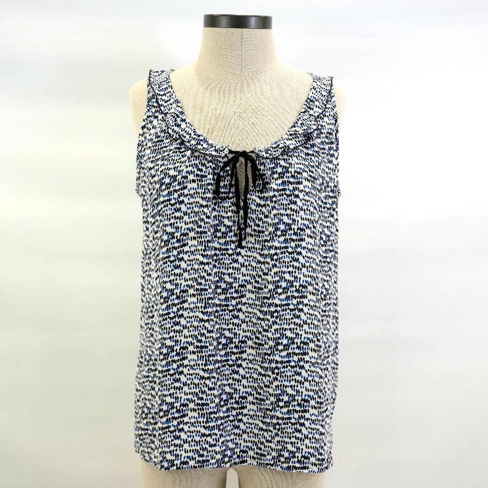 Ann Taylor Loft Women's Camisole Tie Front Blue White Black Size Medium Petite